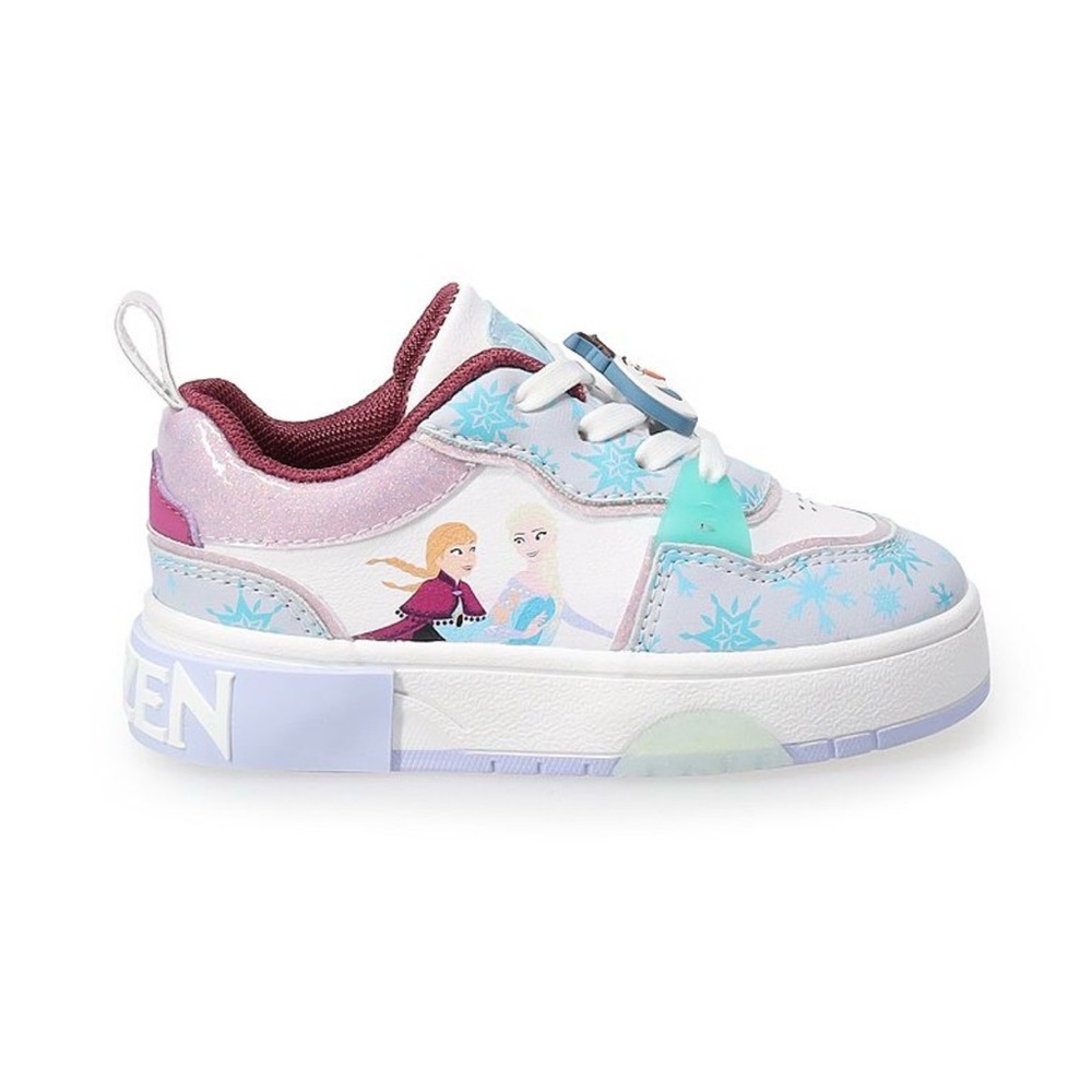 NWT Ground Up Little Girls Frozen Sneakers With Elsa, Anna & Olaf - Size 5